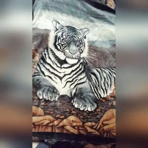 Tiger Blanket Throw, 3D African Wildlife